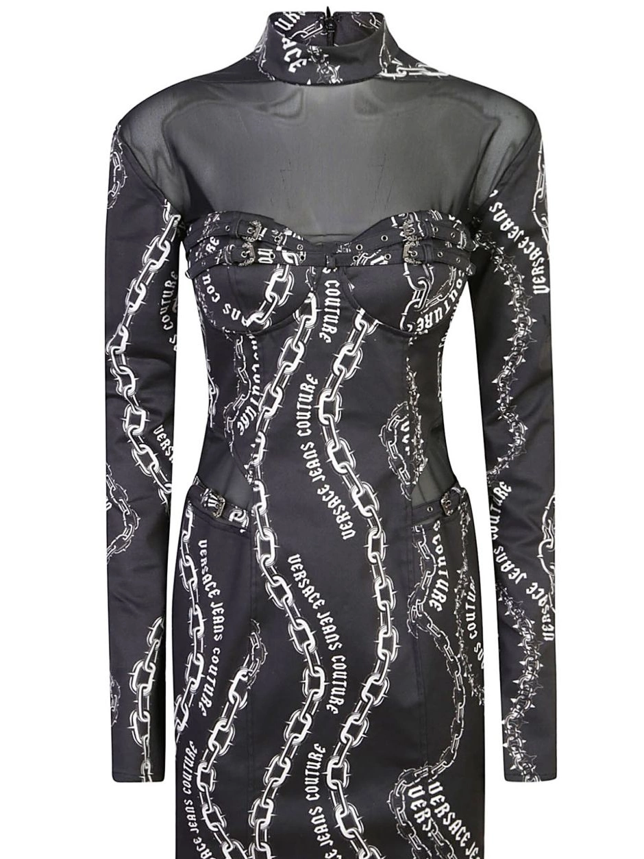 Cheap Jeans mini Couture-print Women Chain dress Versace Couture 0416